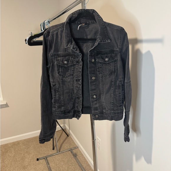Free People Black Denim Jacket - Picture 2 of 6